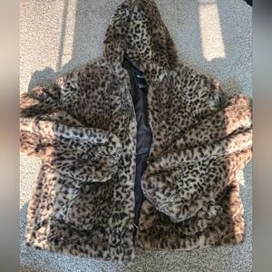 Me Jane Brown Faux Fur Coat